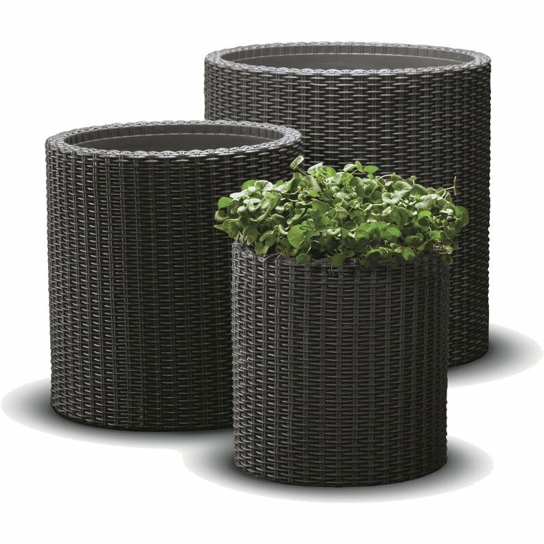 Keter Set kvetináčov Cylinder S+M+L, antracitová
