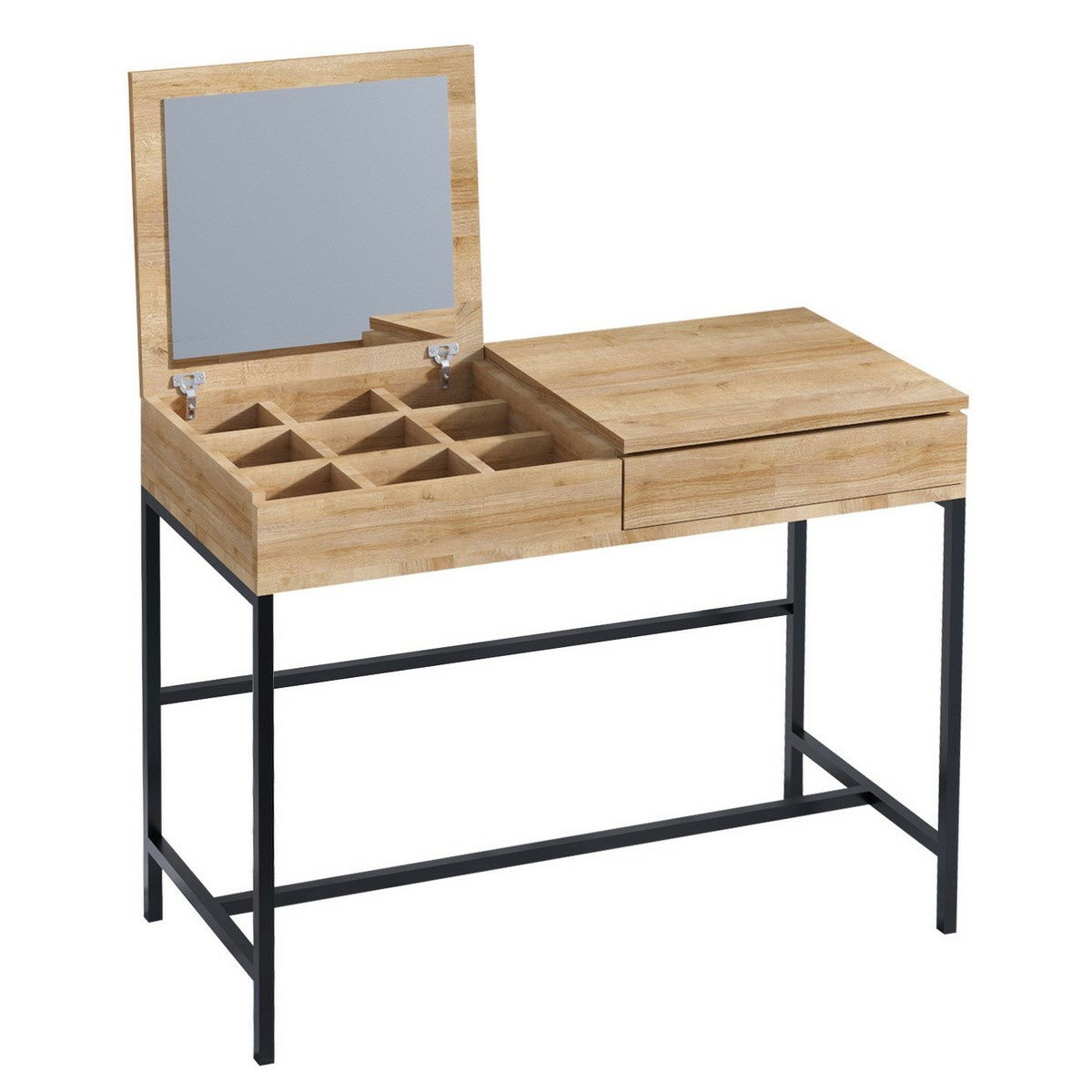 Kozmetický stolík Linda Black and Oak