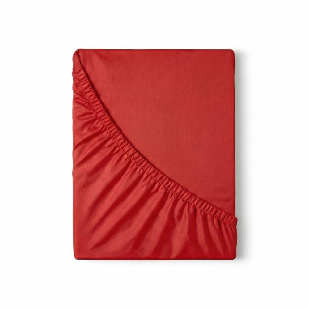Kvalitex Saténové prestieradlo s gumou červená, 100 x 200 cm