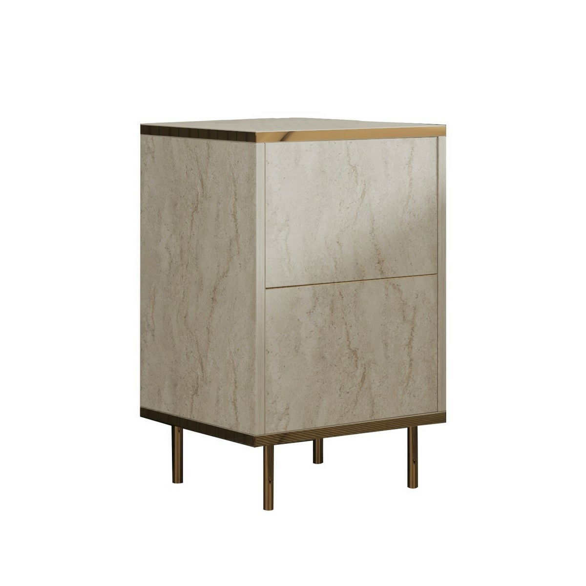 Nočný stolík Imaj Travertine and Gold