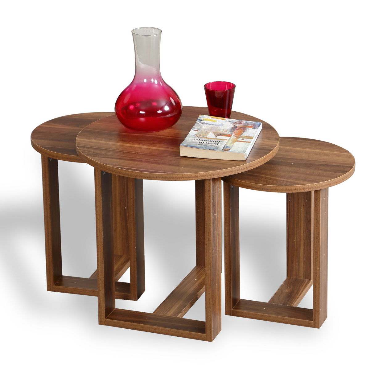 Odkladací stolík Mira Walnut, 3 ks