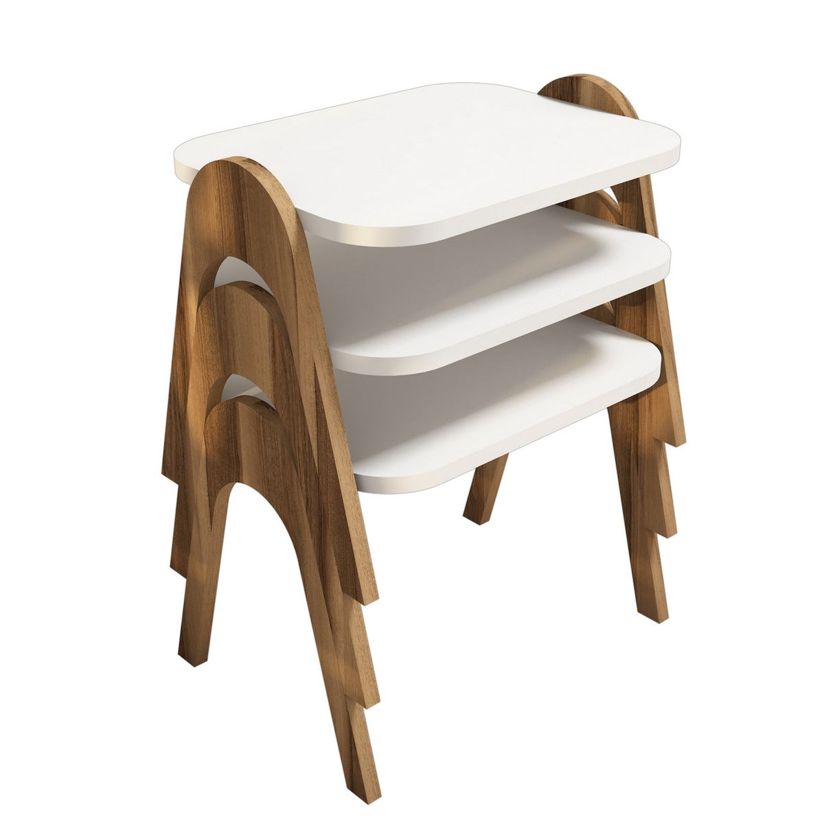 Odkladací stolík Paris White, 3 ks