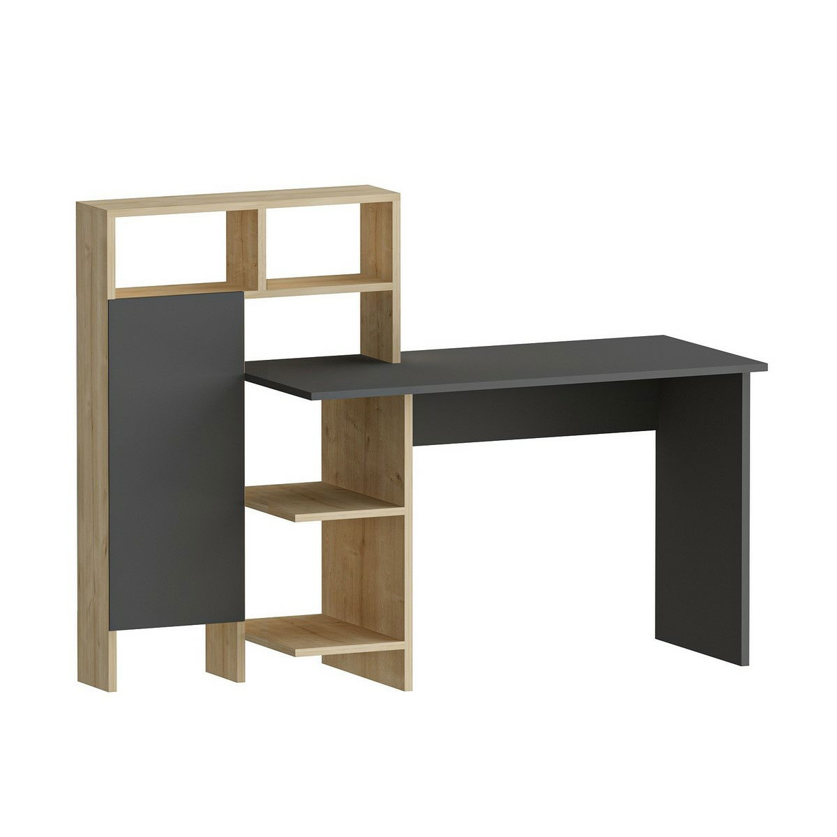 Pracovný stôl Bugra Anthracite and Oak
