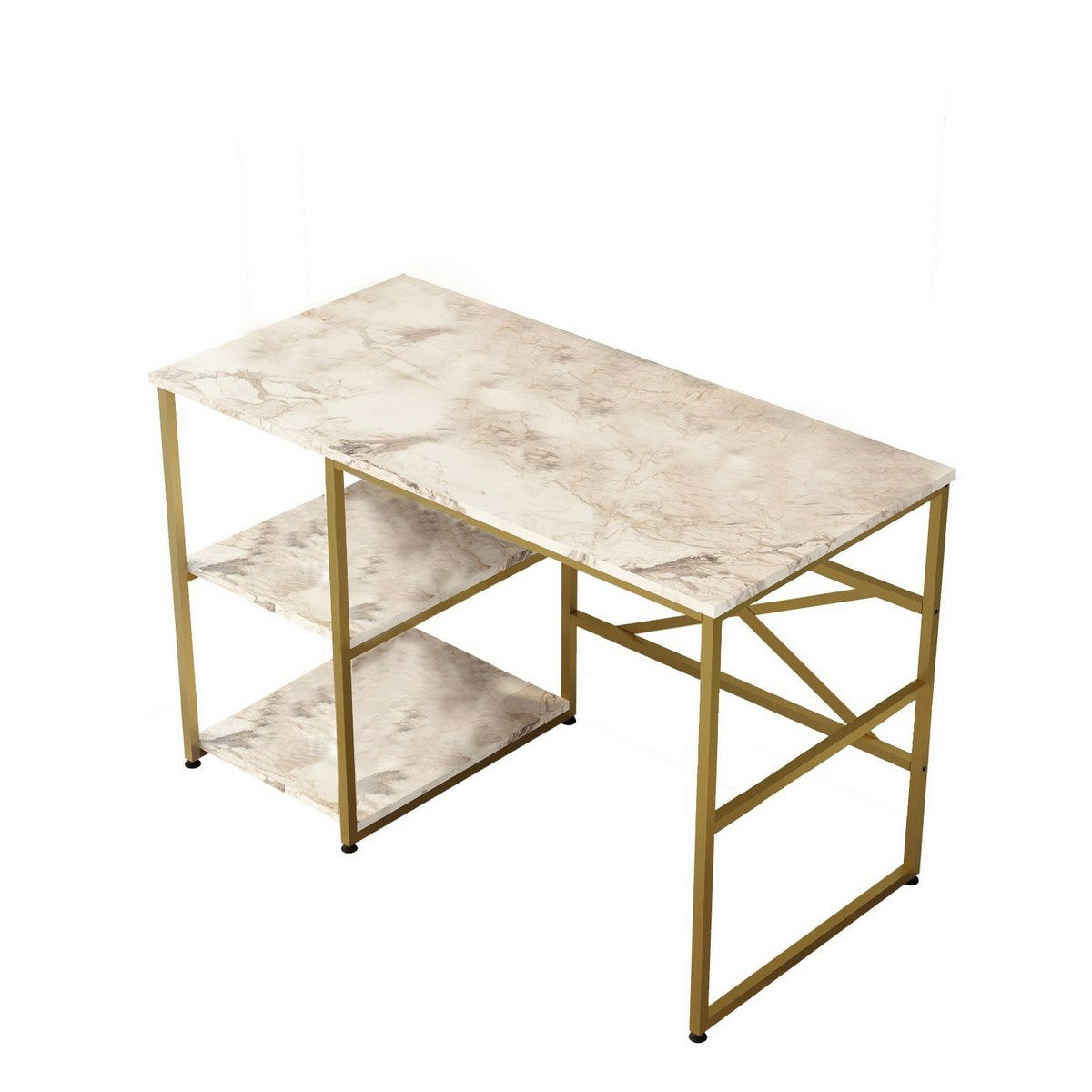 Pracovný stôl Vilge White Marble and Gold