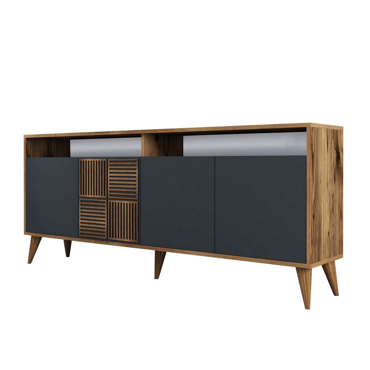 Skrinka Milan 2 Walnut and Anthracite
