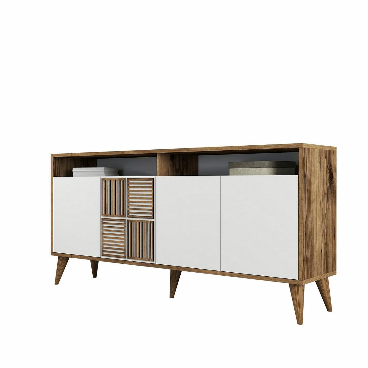 Skrinka Milan Walnut and White
