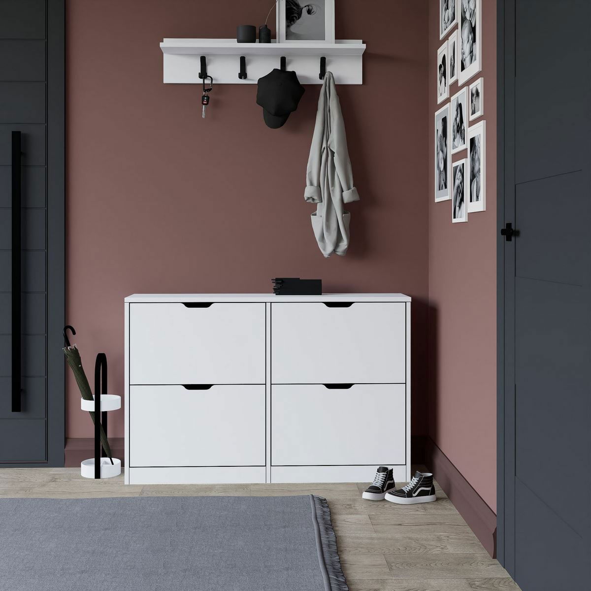 Skrinka na topánky Duru Matte White