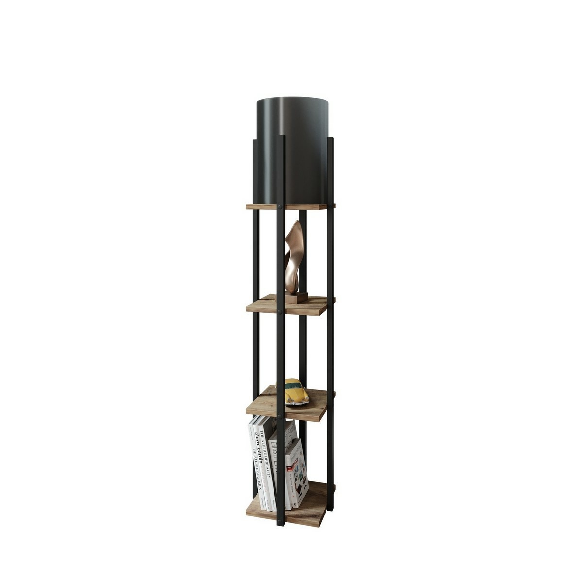 Stojacia lampa Nora - Black, Natural