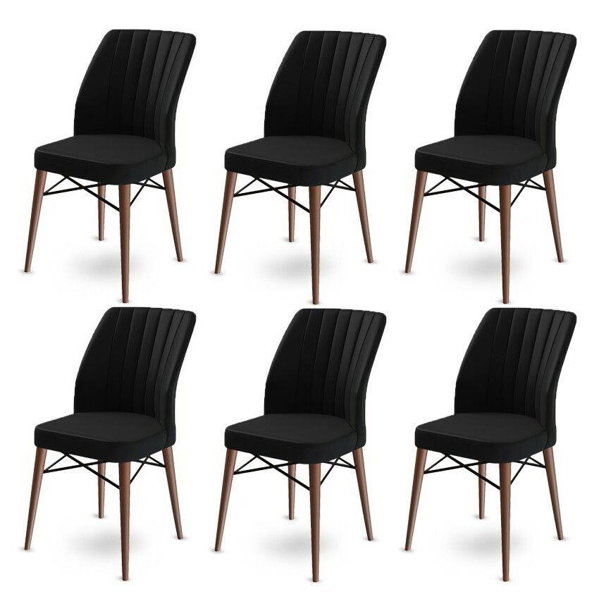 Súprava jedálenských stoličiek Flex Black, 6 ks