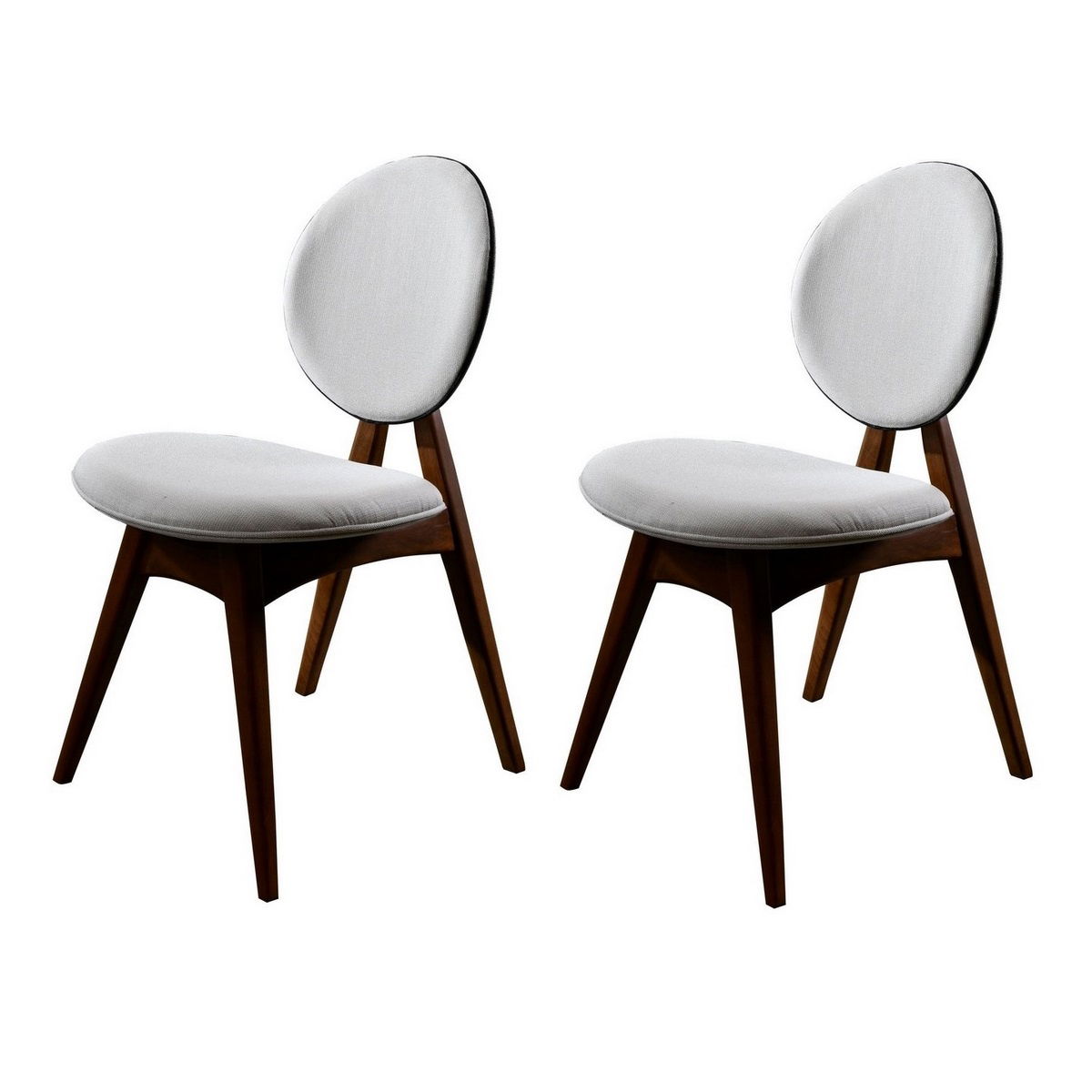 Súprava jedálenských stoličiek Touch Cream and Walnut, 2 ks