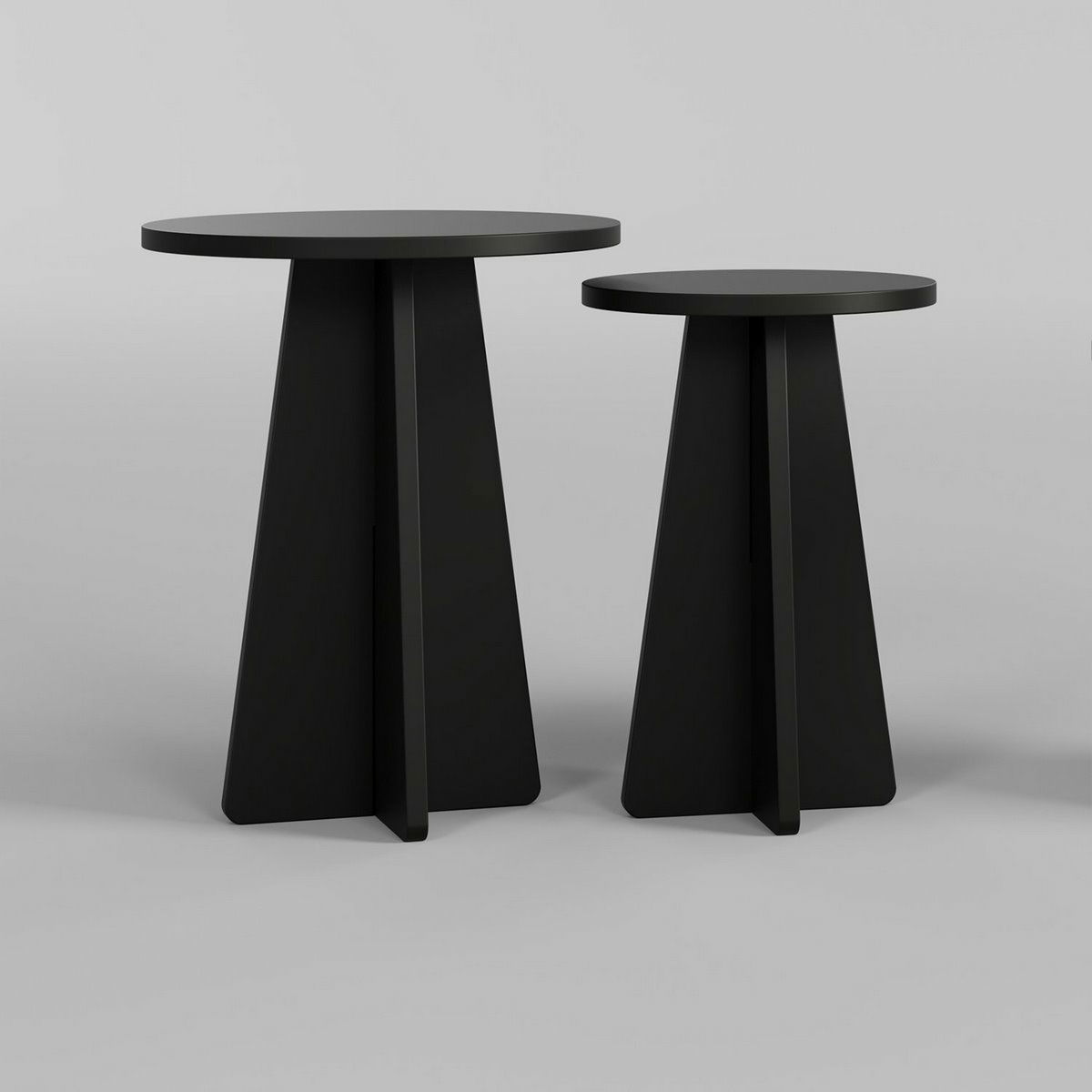Súprava konferenčných stolíkov Mushroom Black, 2 ks