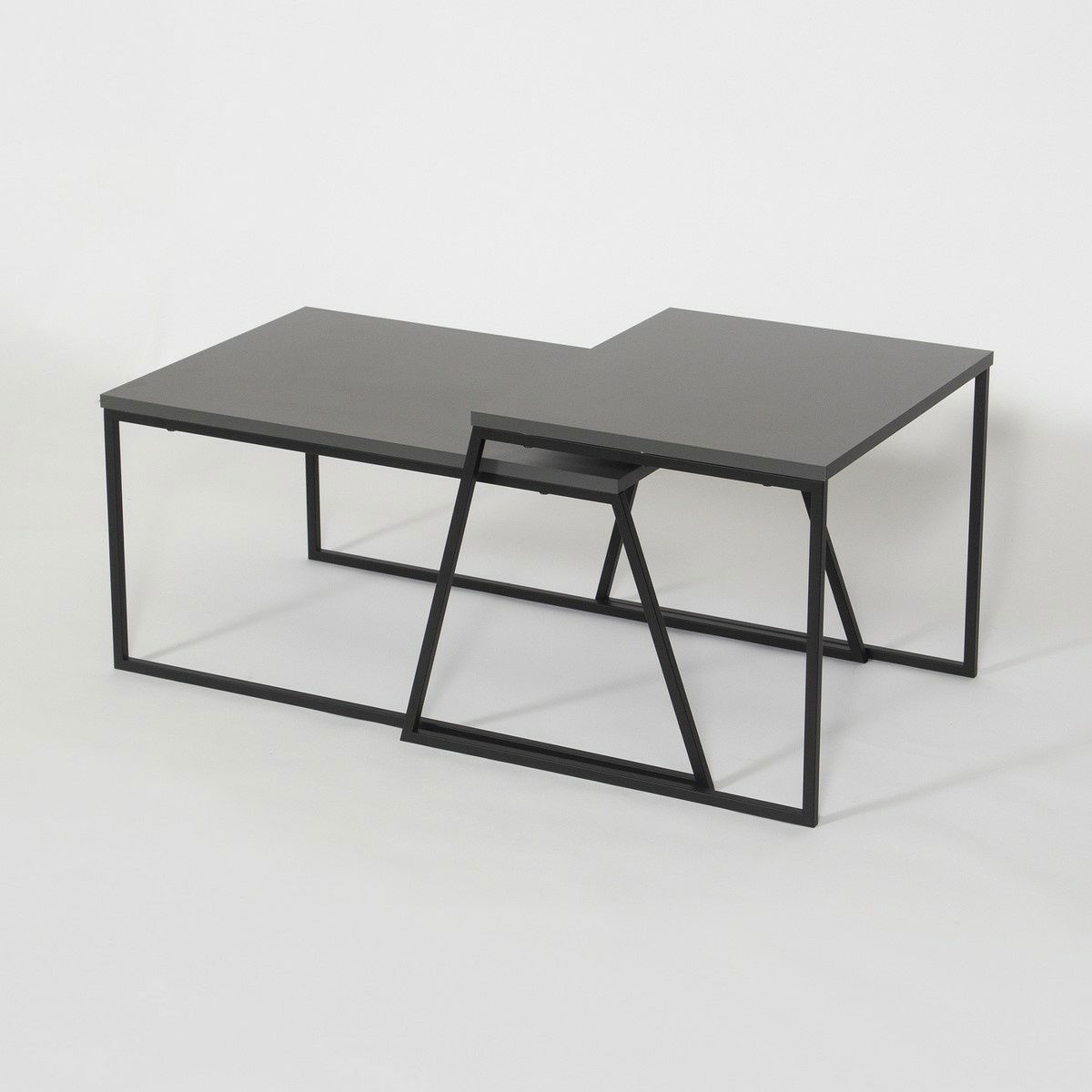 Súprava konferenčných stolíkov Orta Black and Anthracite, 2 ks