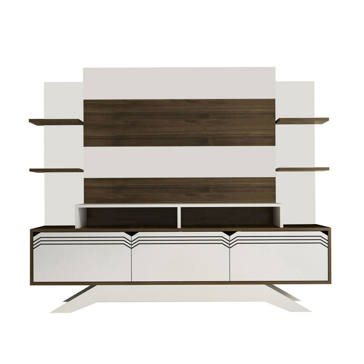 Televízna stena Delpi Walnut and White