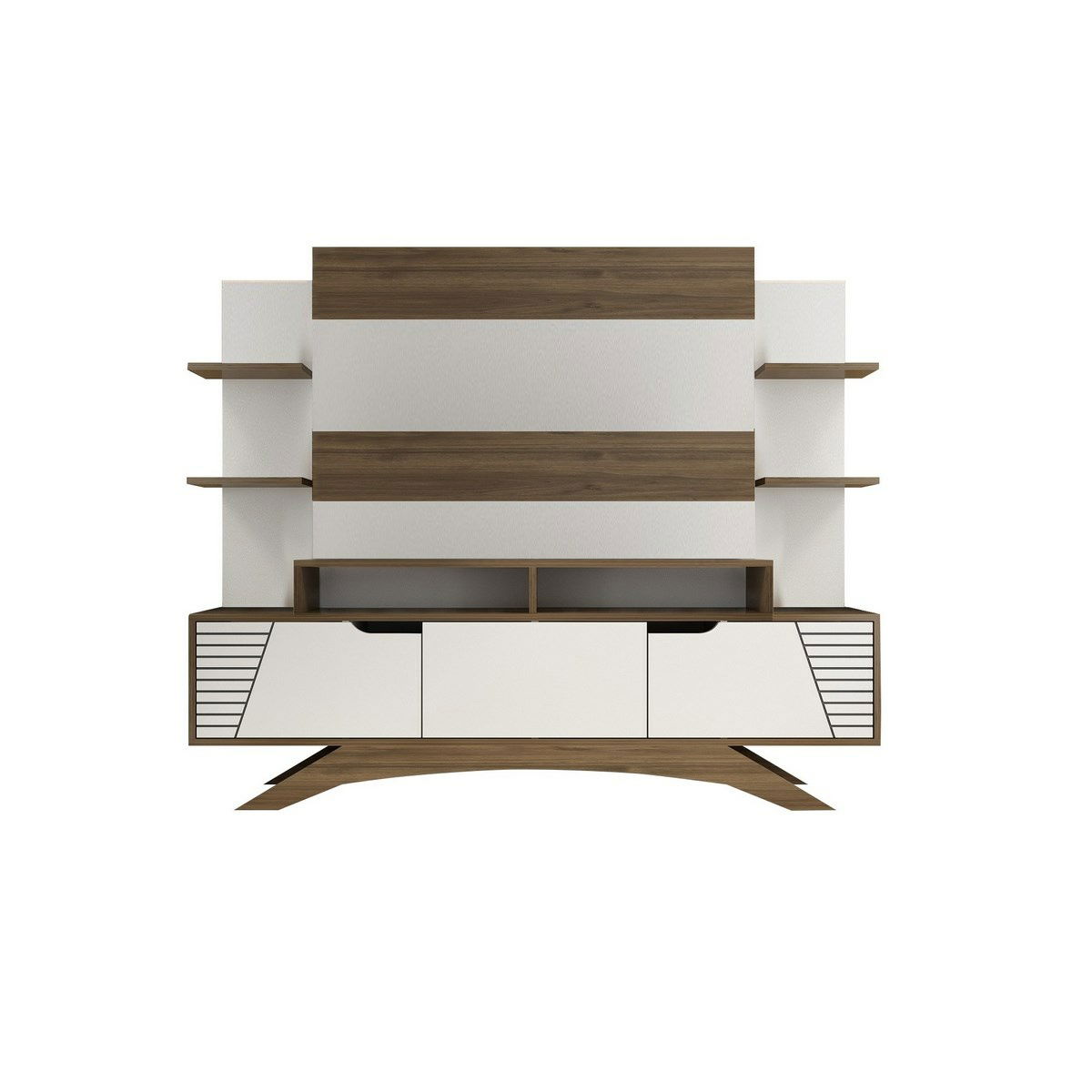 Televízna stena Deparo Walnut and White