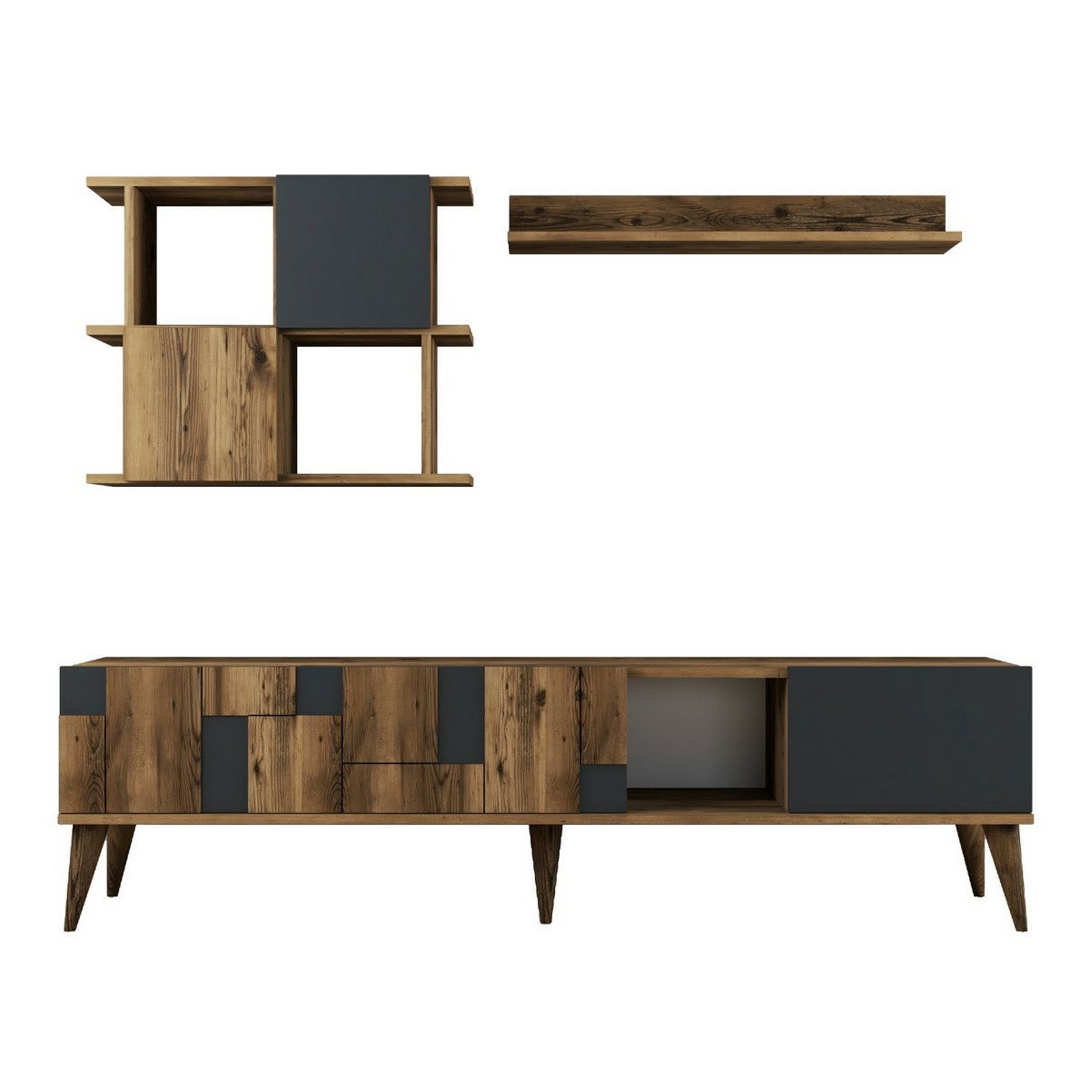 Televízna stena Madrid Anthracite and Walnut