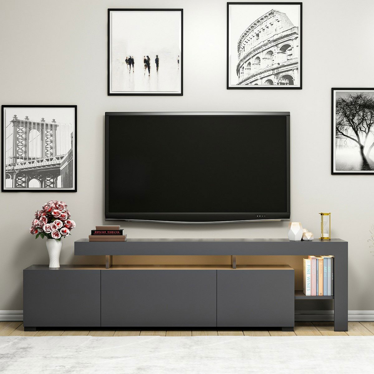 Televízny stolík Beliz Anthracite