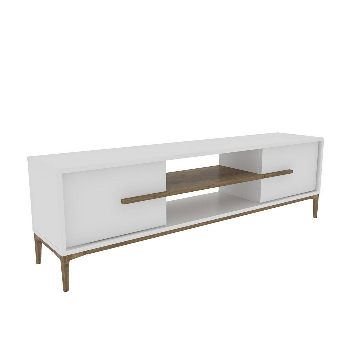 Televízny stolík Eslem White and Walnut