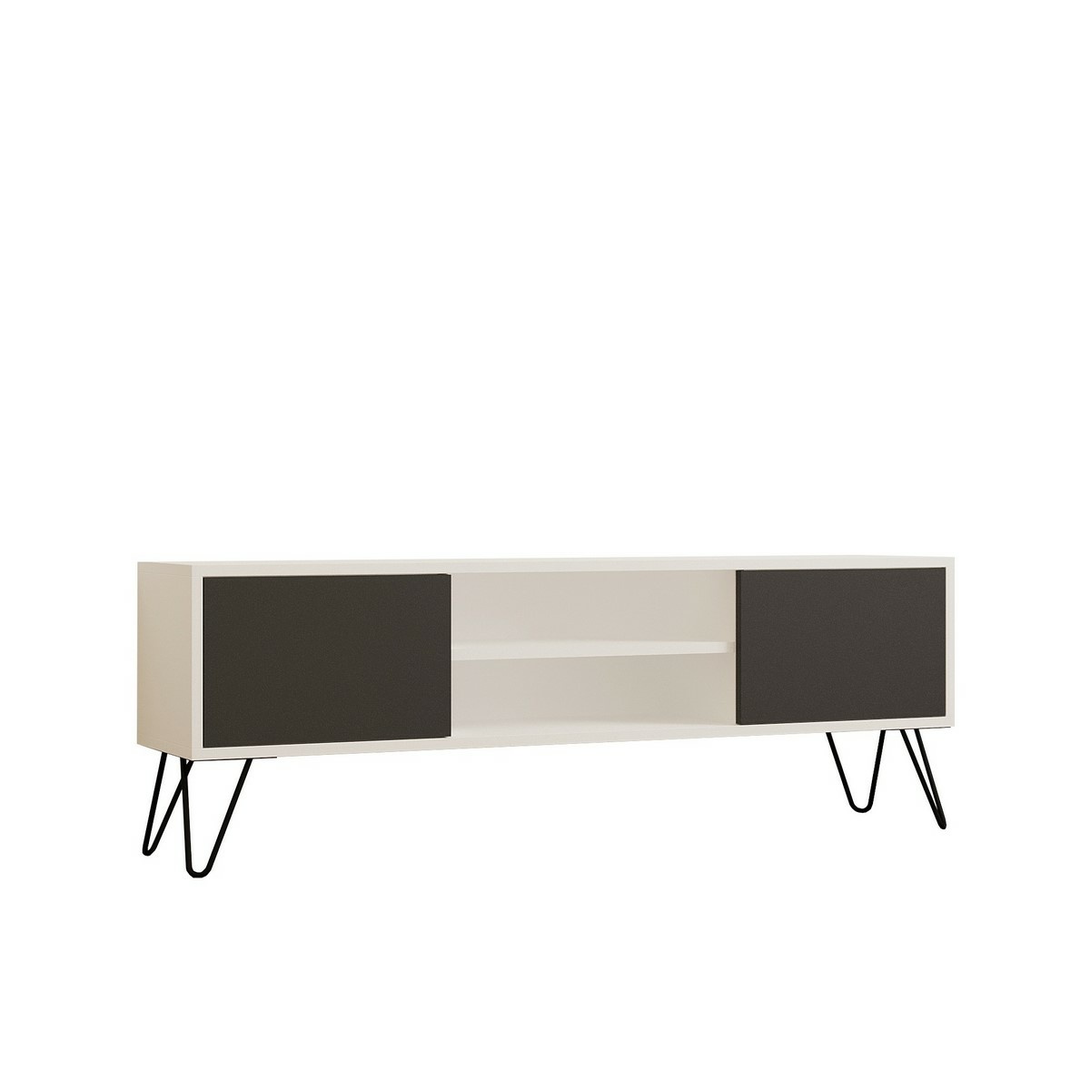 Televízny stolík Hare White and Anthracite