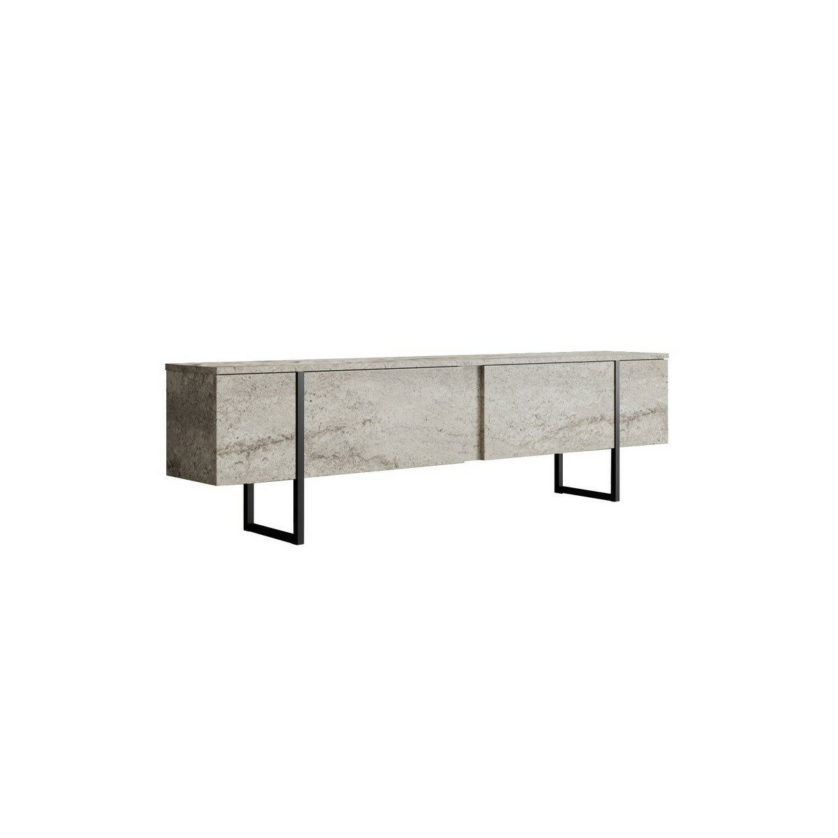 Televízny stolík Luxe Travertine and Black