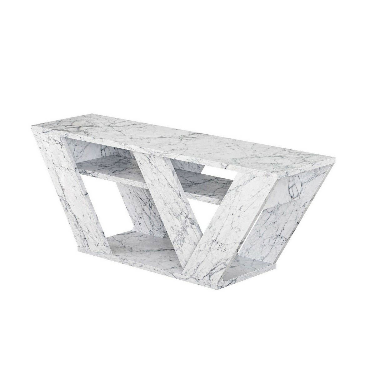 Televízny stolík Pipralla Carrara Marble