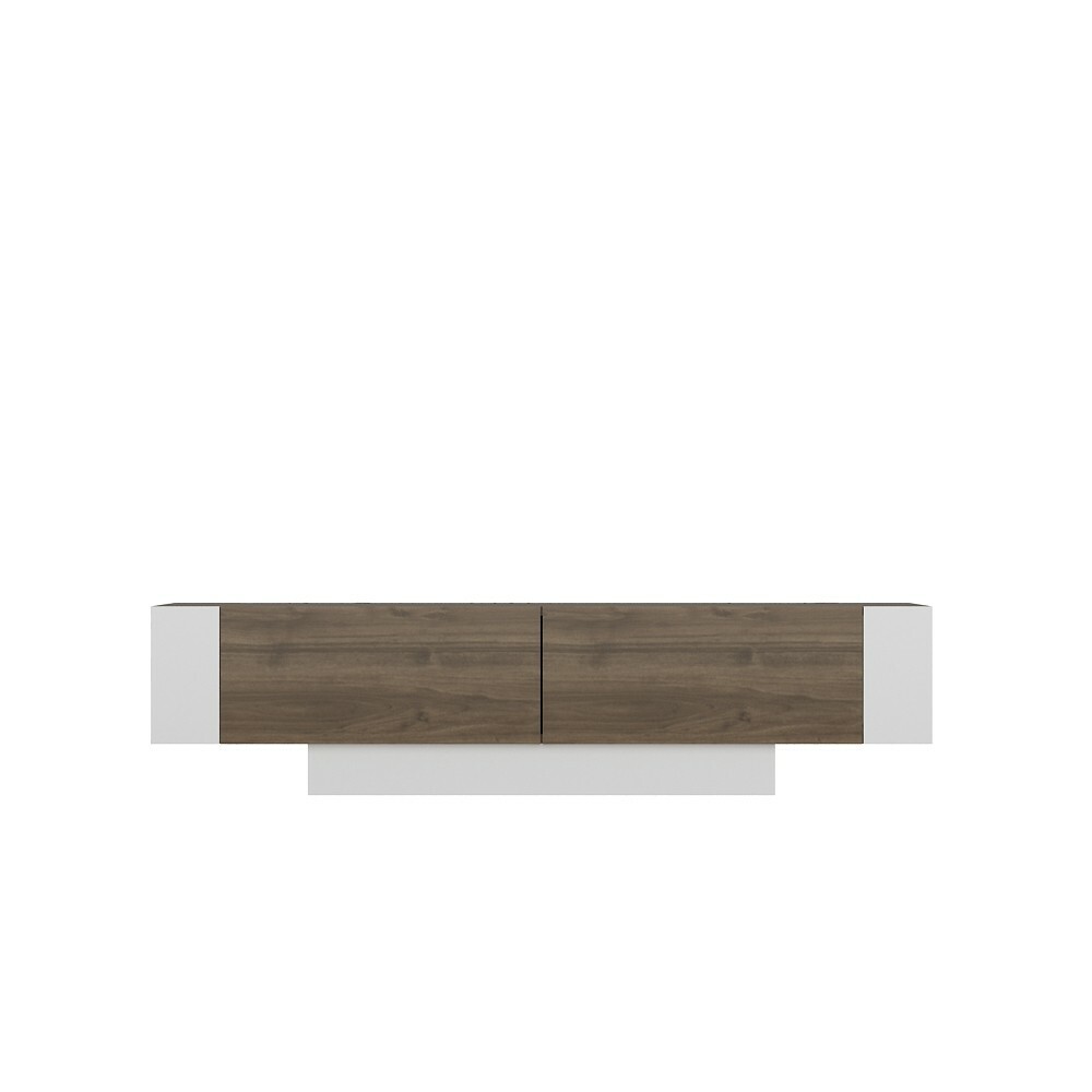 Televízny stolík s poličkami Matera White and Walnut