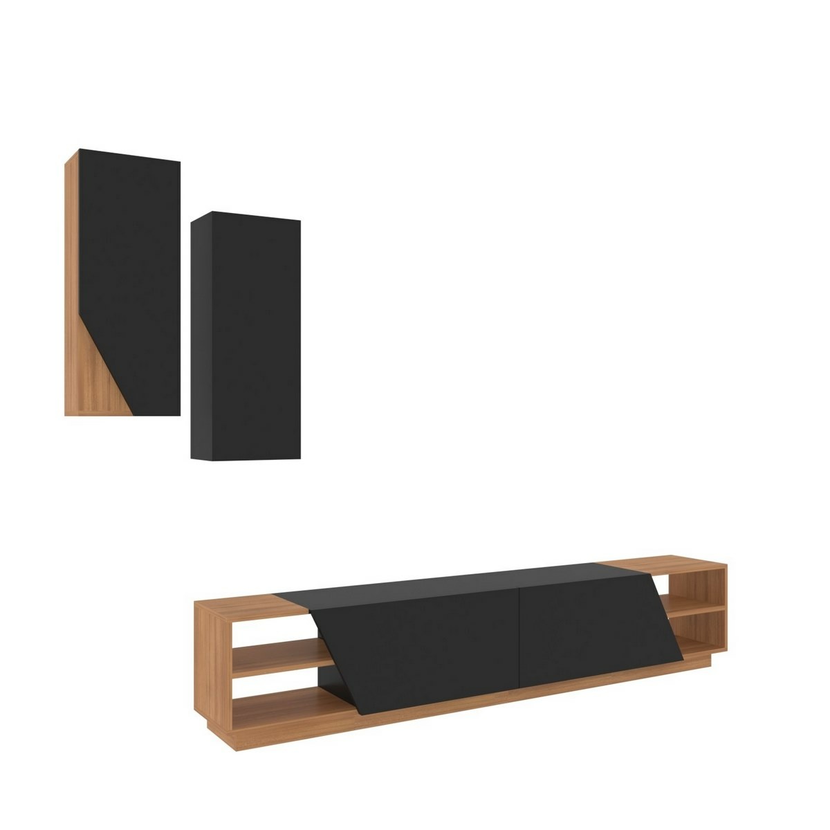 Televízny stolík so skrinkou Zebra Black and Teak