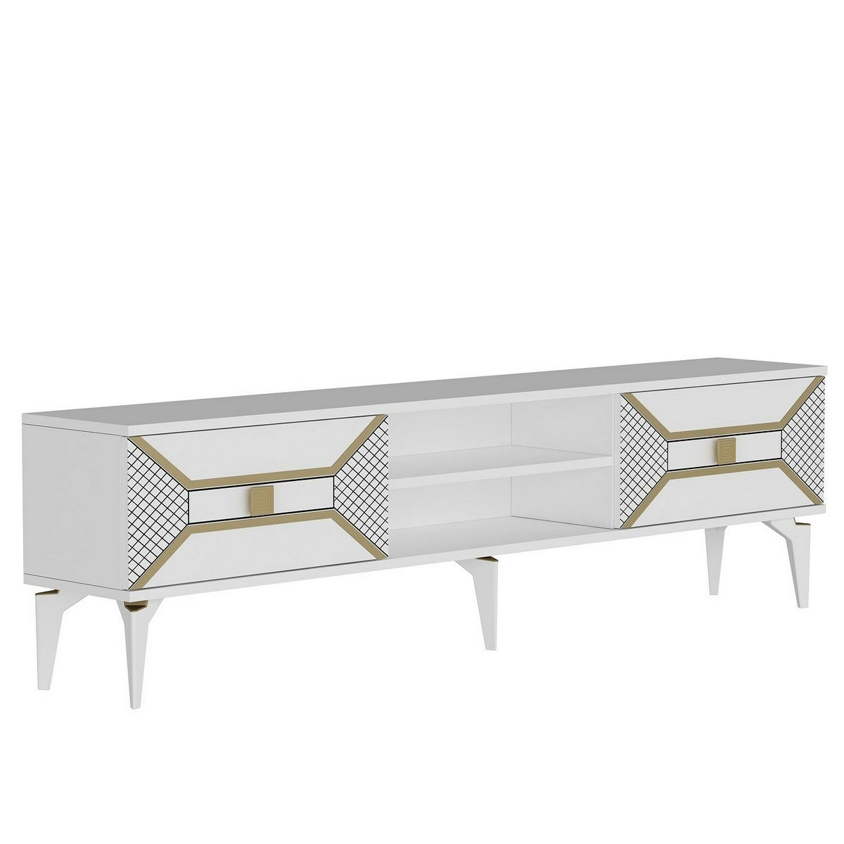 Televízny stolík Yumedi White and Gold