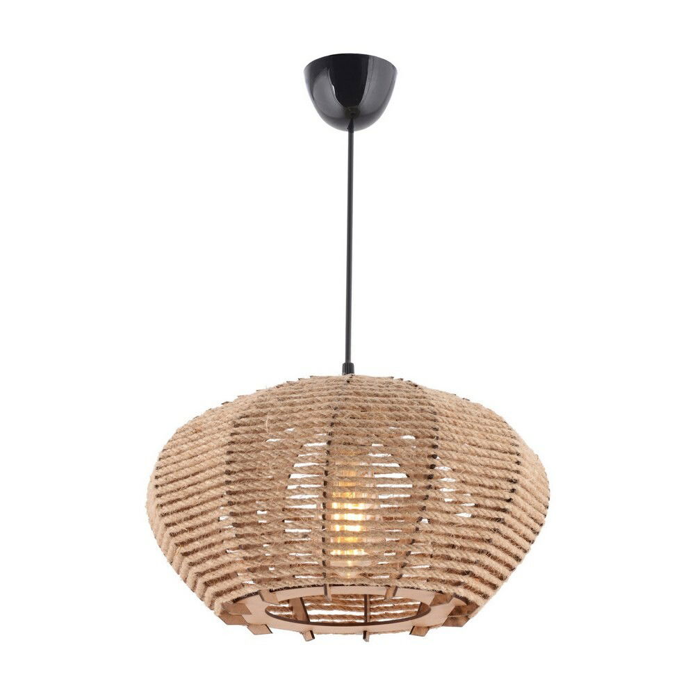 Závesný luster Jute Ellipse, krémová