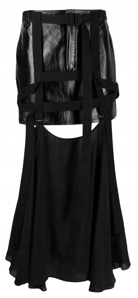 032c Leather Harness Midi Skirt Sukňa veľ.36