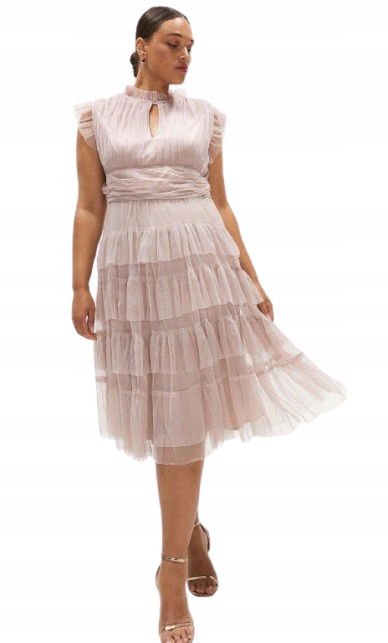 0A0D1_A* Coast Dámske Šaty Ružové Plus Size 54 Eu 54 5_