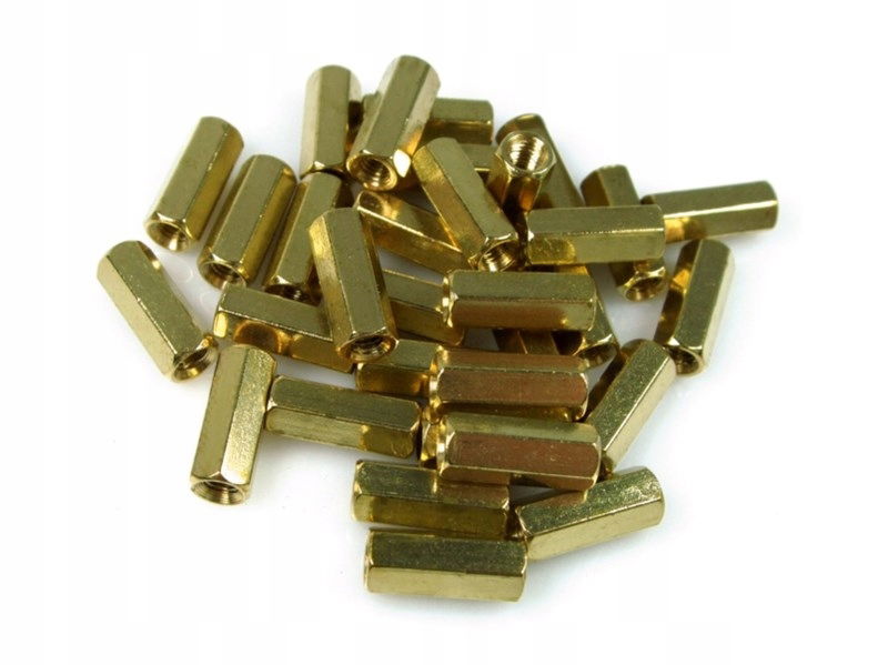 1000 ks Dištančné Puzdro M3 12 mm Mosadzné
