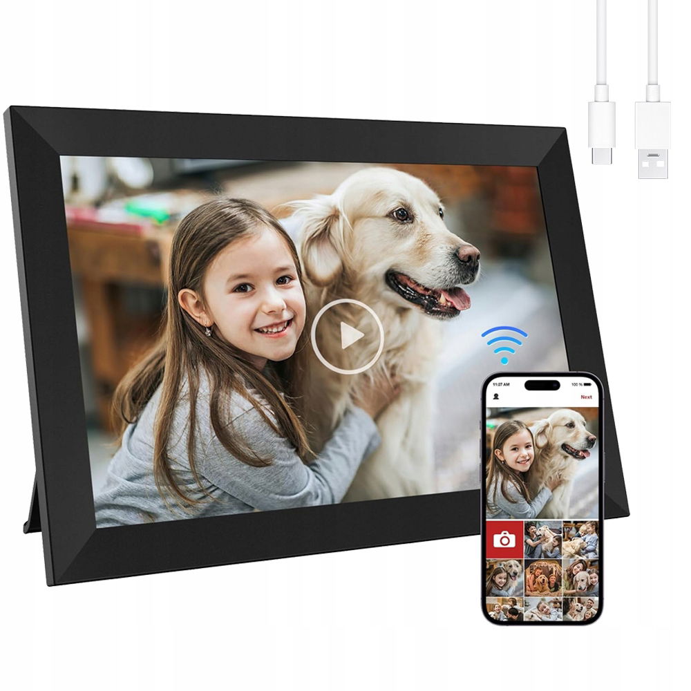 10,1" Digitálny Elektronický Fotorámček Frameo Fotorámček Hd čierny Usb