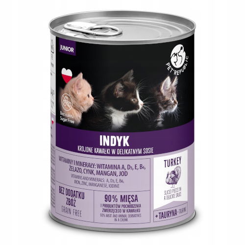 10X Pet Republic vlhké krmivo pre mačky Junior morka 400 g