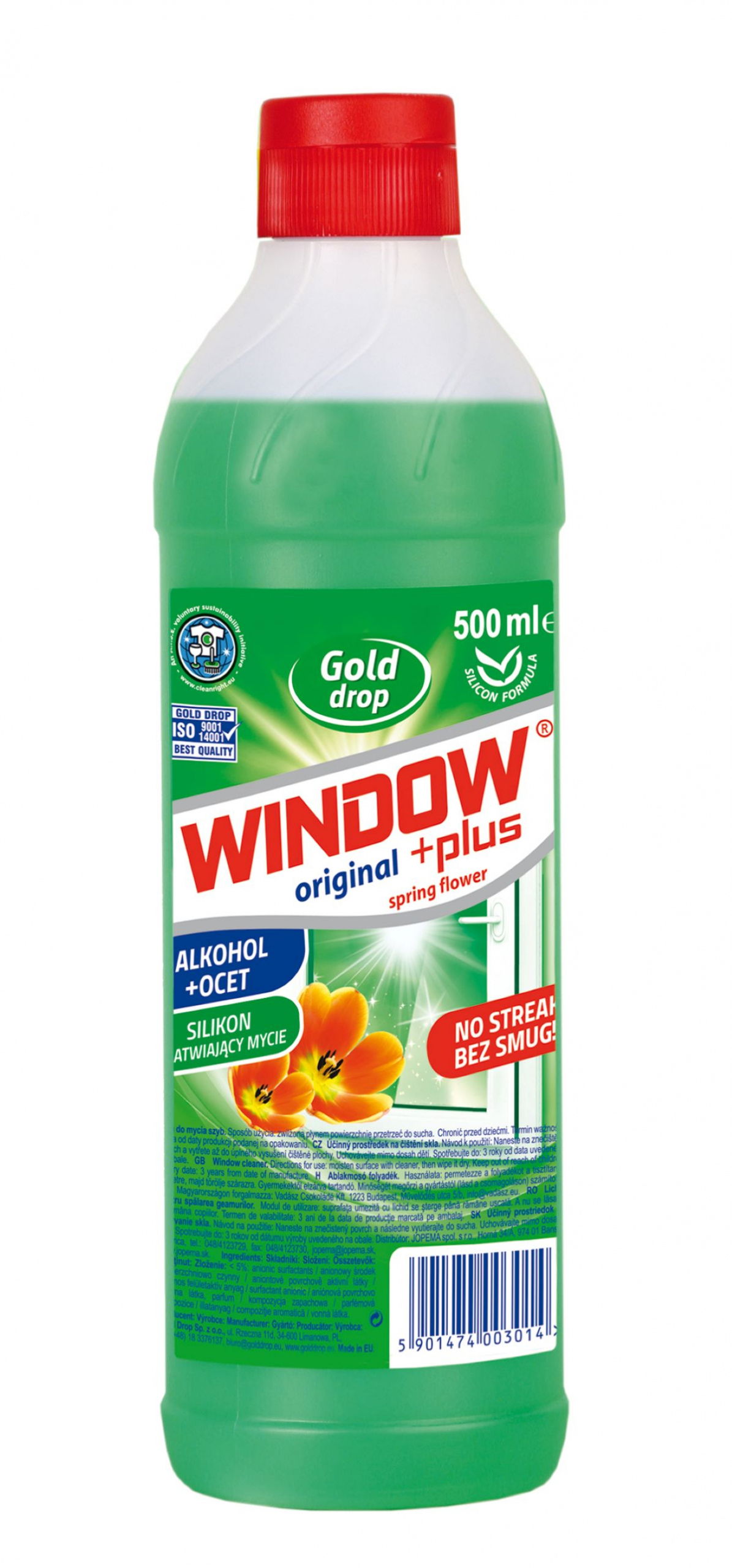 10X Window Plus Tekutý prostriedok na umývanie skiel Spring Flower Zásoba 500ML
