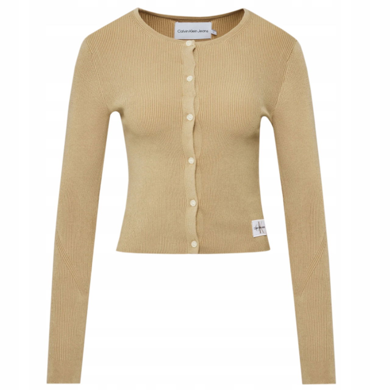 -18% Calvin Klein Jeans Dámsky Sveter Badge Béžový M