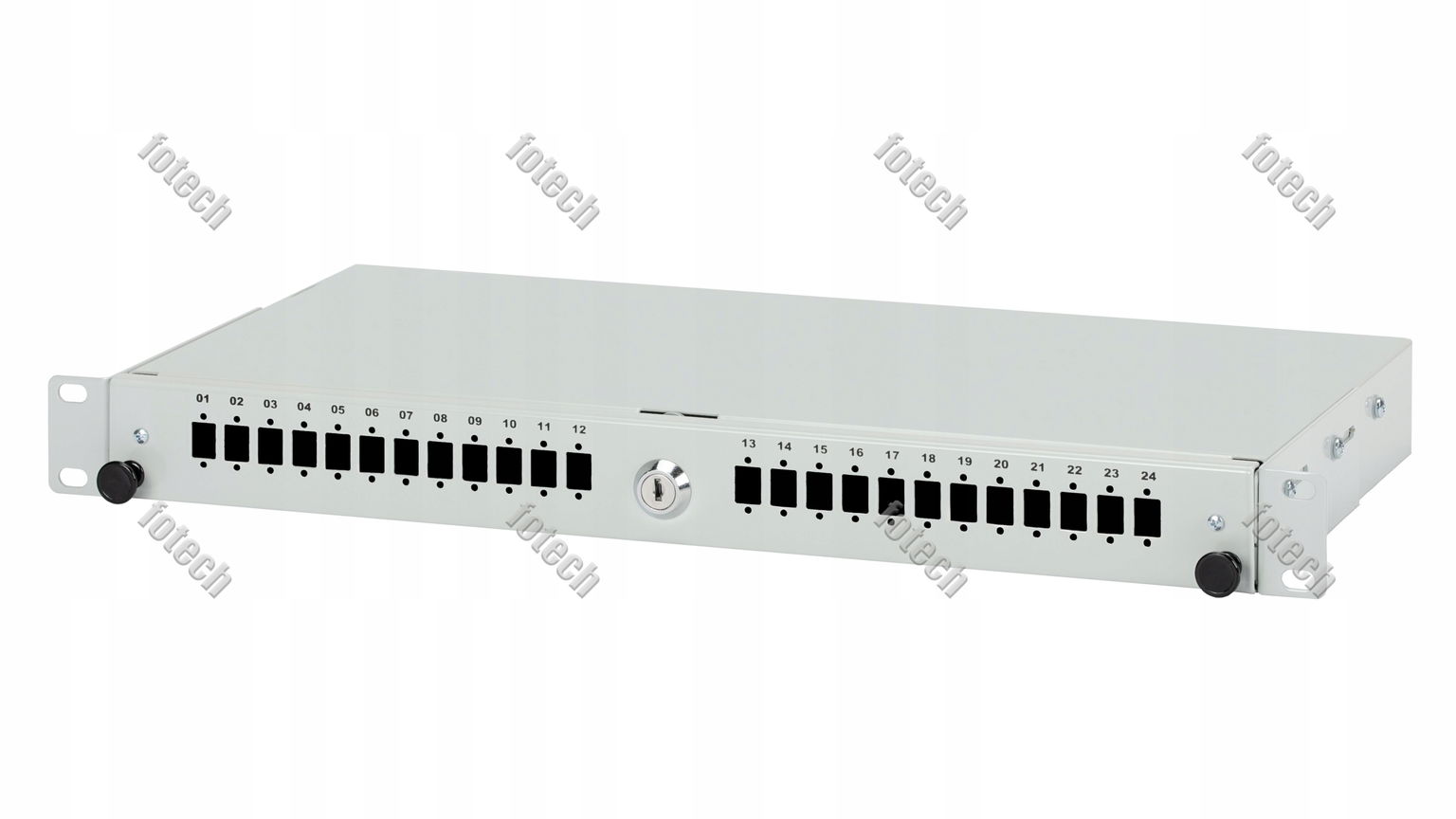 19″ 1U 12xSC/E2000 Simplex, Zámok Teleskopický prepínač