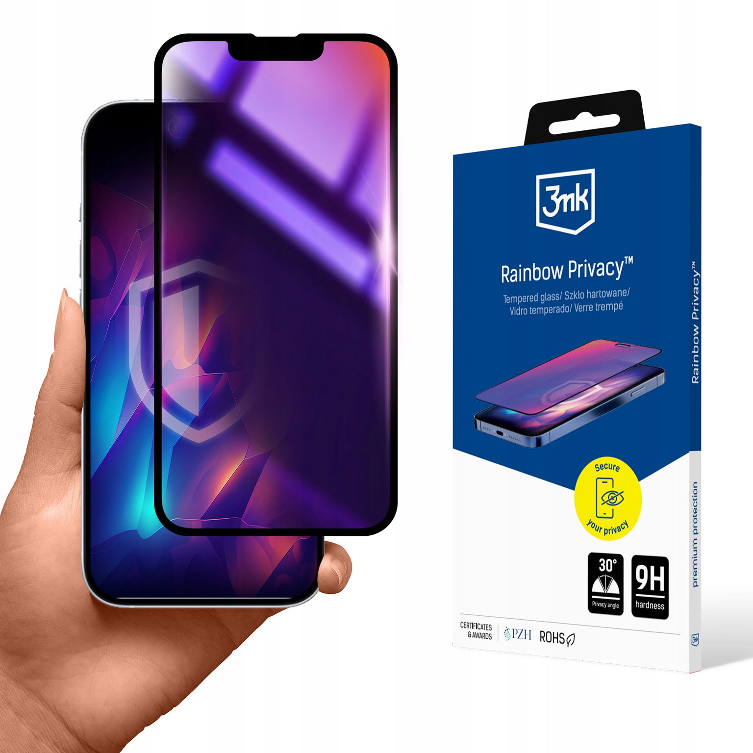 2 x 3MK Rainbow Privacy pre iPhone 13/13 Pro/14