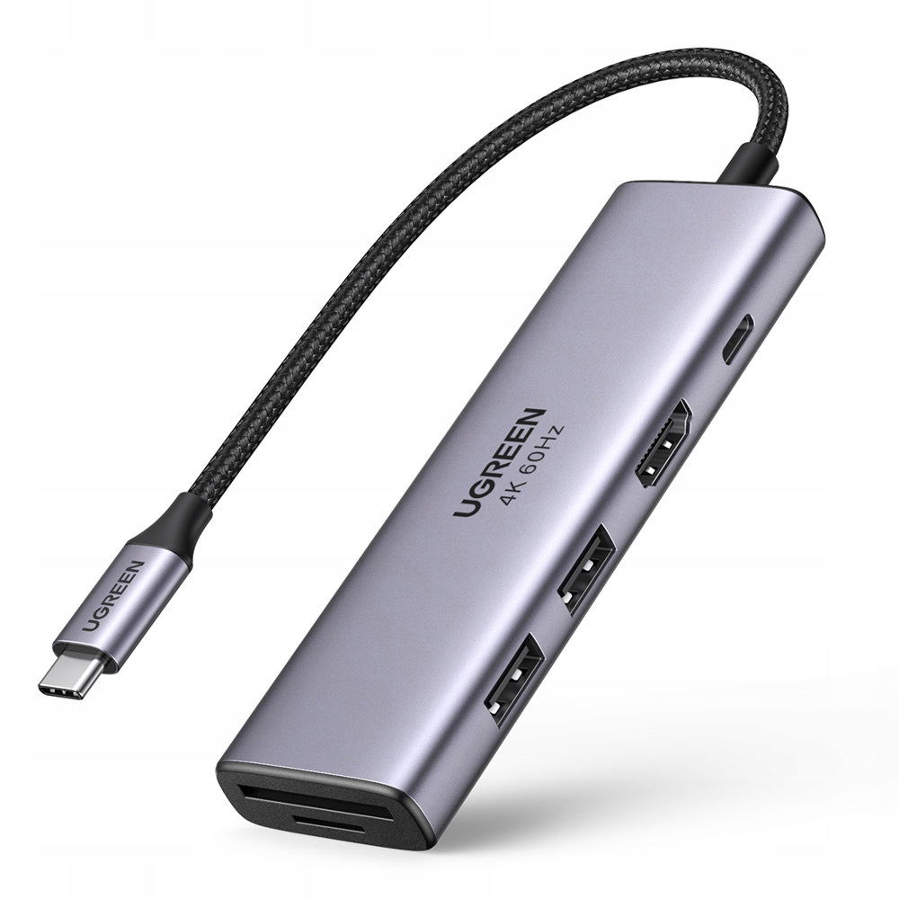 2 x adaptér 5v1 Ugreen Revodok CM511, Usb-c hub na 2x Usb,hdmi, Usb-c, Tf/s