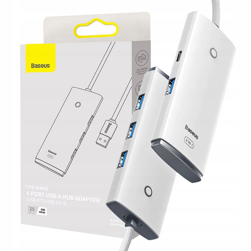 2 x Baseus Hub Adaptér 4V1 4X Usb 3.0 25CM 5 Gb/s 25CM