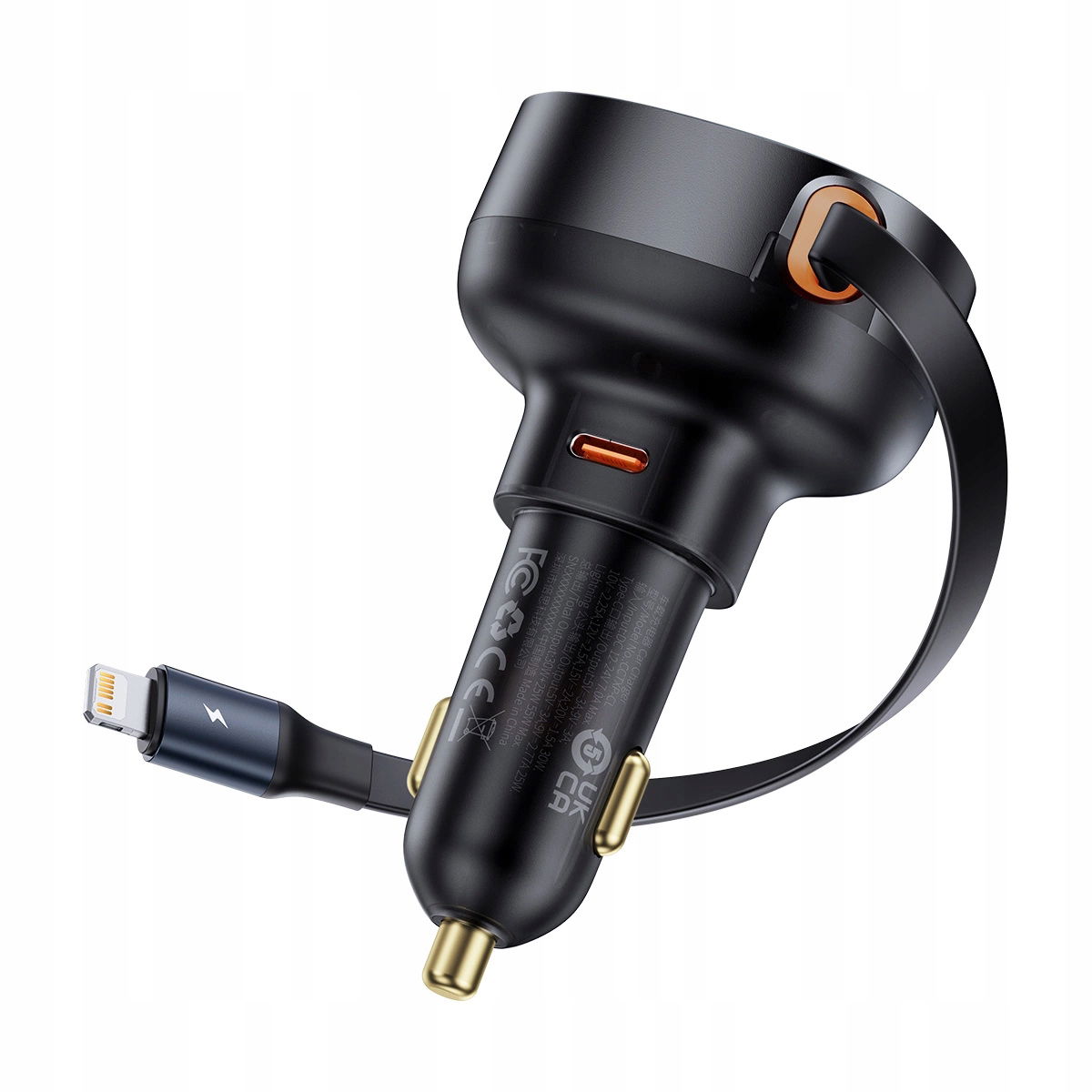 2 x Baseus nabíjačka do auta typu C navíjací kábel LightningPD3.0 QC4.0