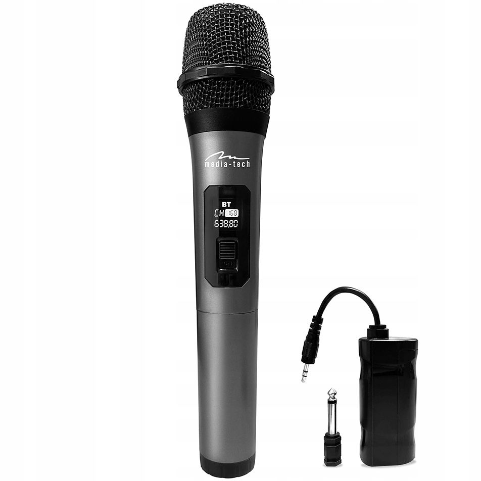 2 x bezdrôtový mikrofón pre reproduktory Karaoke Wireless 2.4 GHz, displej