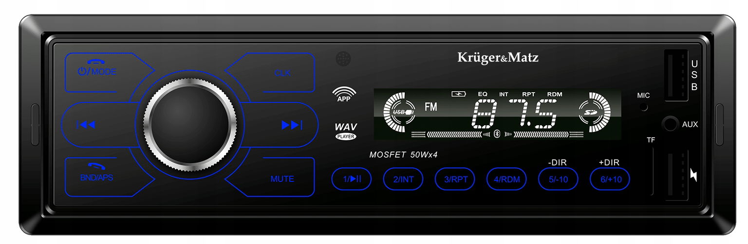 2 x Bluetooth autorádio Kruger&Matz 1 Din Usb Aux Jack 3,5 mm micro