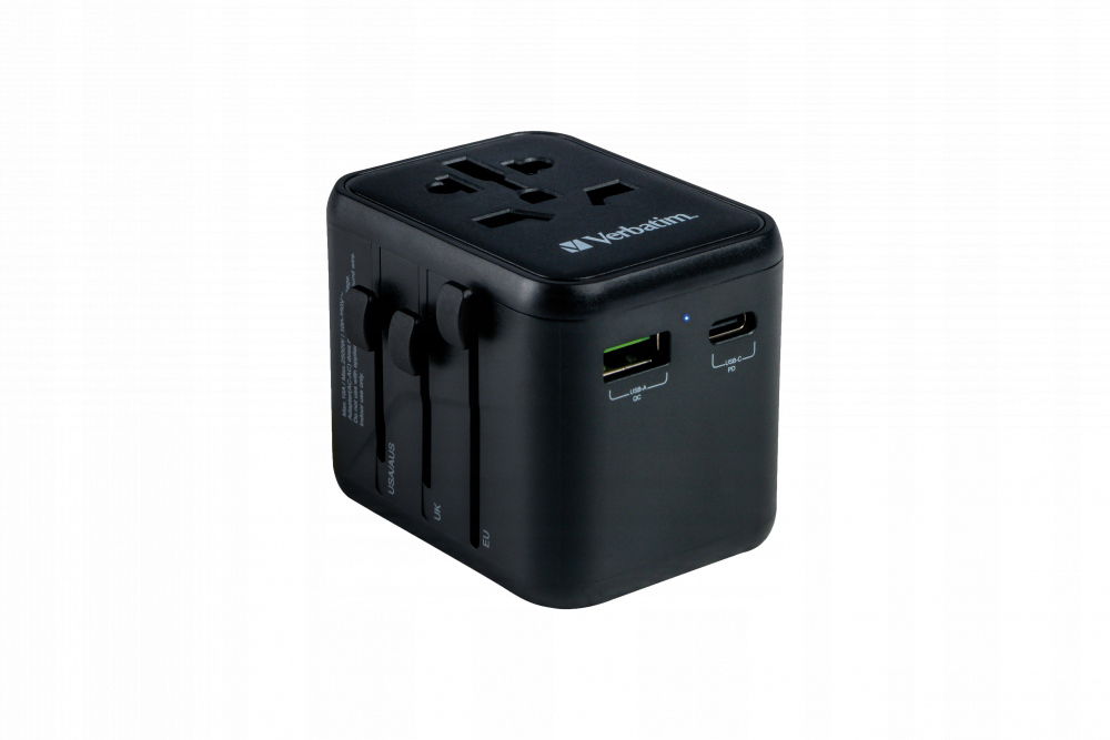 2 x Cestovný Adaptér Verbati Eu/uk/us 2xUSB Pd 20W Na Svet