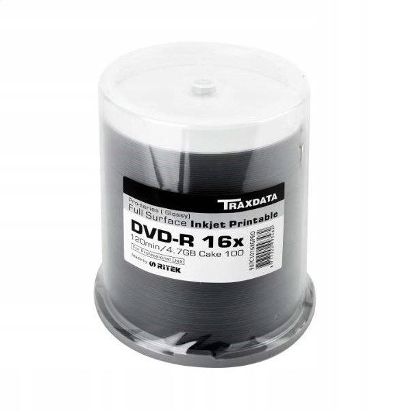 2 x Dvd-r Traxdata 4,7 Gb na potlač Printable 100 ks