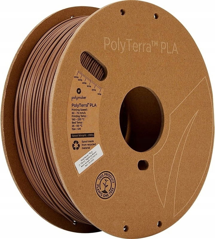 2 x Filament PolyMaker PolyTerra Pla 1,75 mm Army Brown Hnedá 1 kg