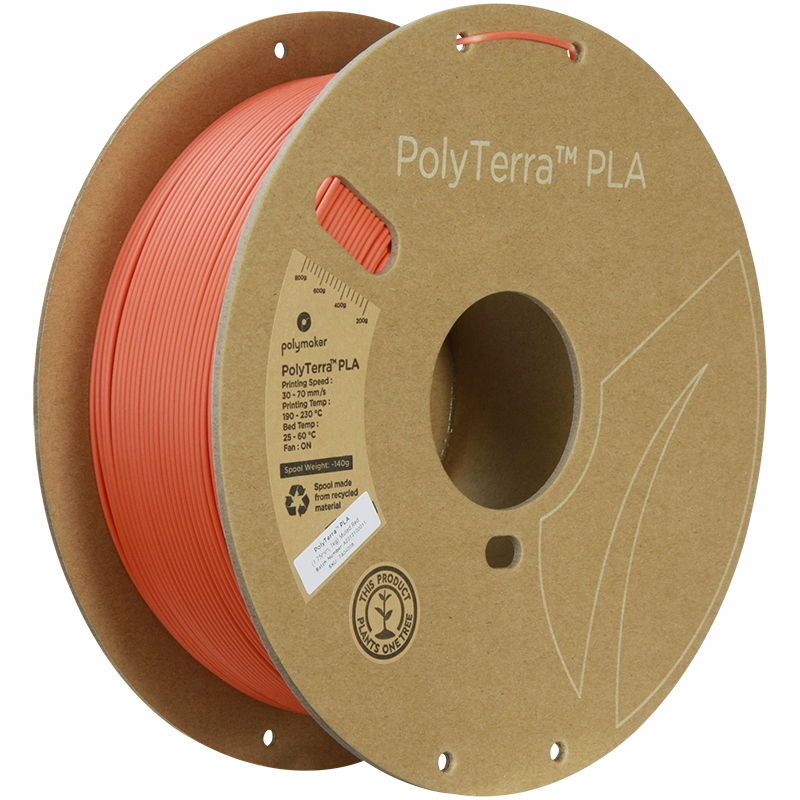 2 x Filament PolyMaker PolyTerra Pla 1,75 mm Muted Red Červená 1 kg