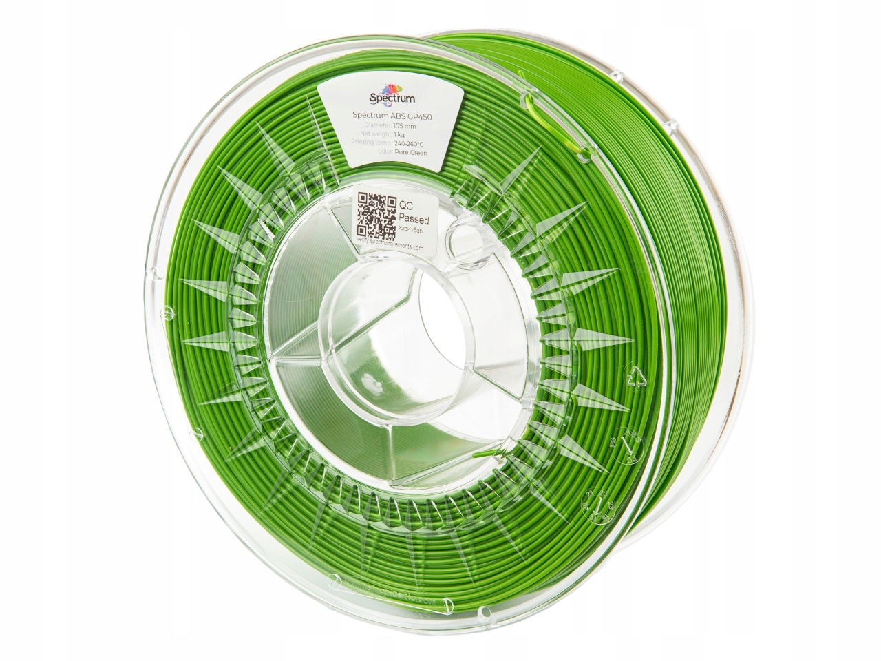 2 x Filament Spectrum Abs GP450 1,75 mm Pure Green Zelená 1 kg