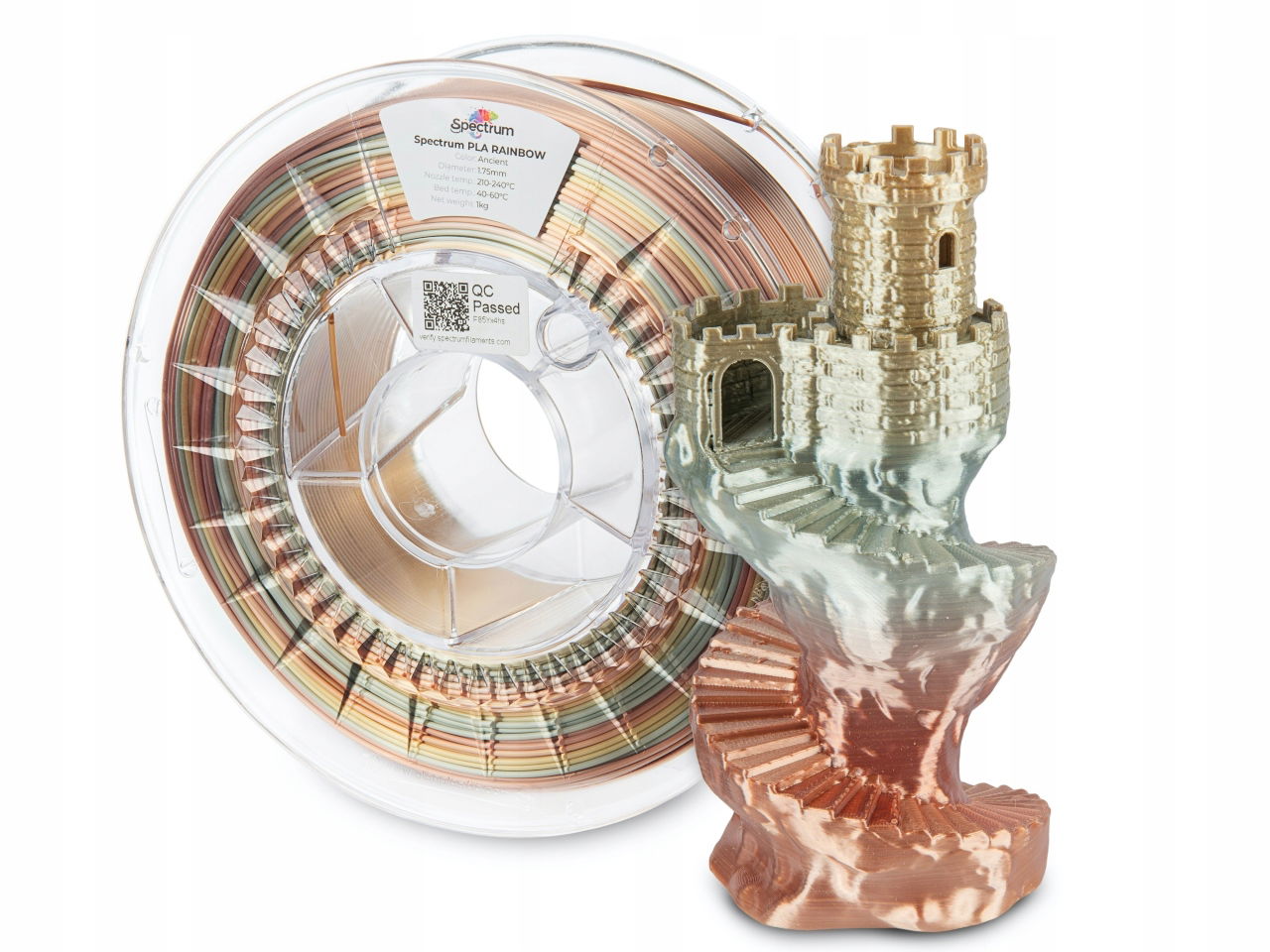 2 x Filament Spectrum Pla Silk Rainbow 1.75 mm Ancient 1 kg