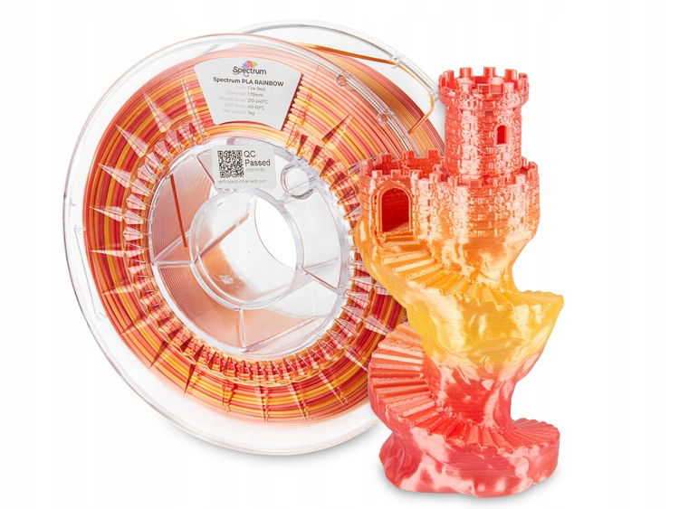 2 x Filament Spectrum Pla Silk Rainbow 1.75 mm Fire Red 1 kg