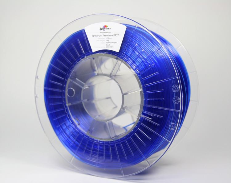 2 x Filament Spectrum Premium Pet-g 1.75 mm Transparent Blue Modrý 1 kg